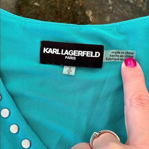 Karl Lagerfeld Sz S Layered Sheer Top - Picture 2 of 10